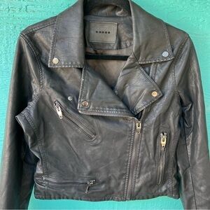BLANK NYC VEGAN LEATHER MOTO JACKET SIZE MEDIUM EUC